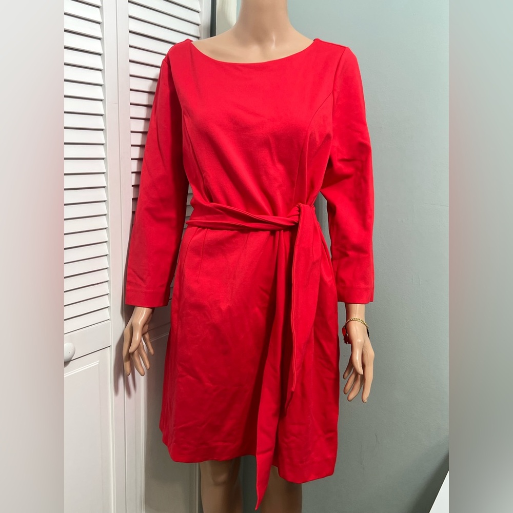 Lilly Pulitzer  Leighton Straight Fit Wrap Dress in Amaryllis Red Tie Belt XL